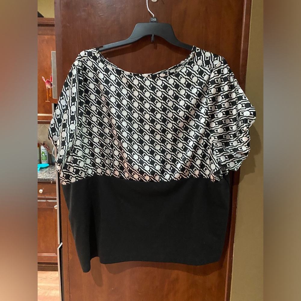 Lane Bryant Monochrome Patterned Blouse